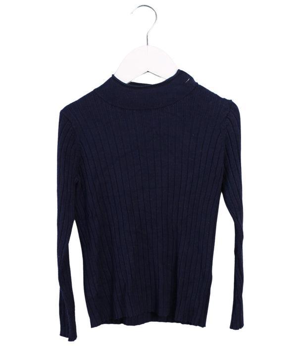 A Navy Long Sleeve Tops from Monoprix in size 6T for girl. (Front View)