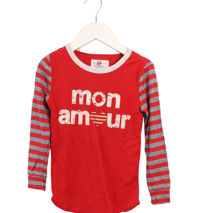 A Red Long Sleeve Tops from Crewcuts in size 5T for girl. (Front View)