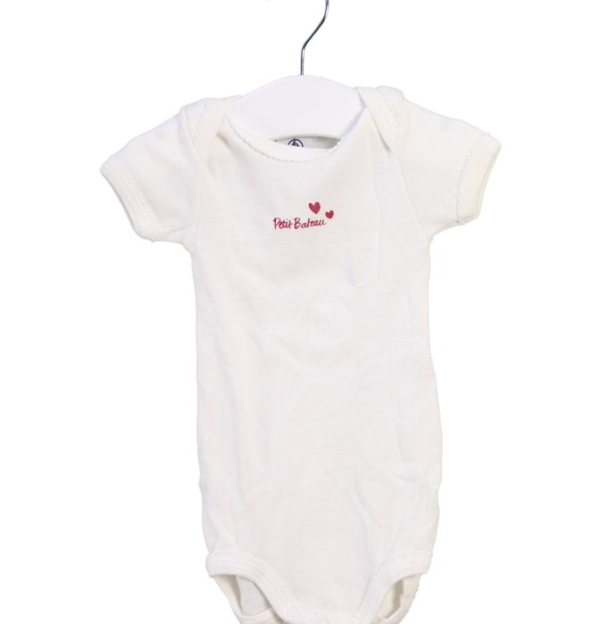 A Ivory Short Sleeve Bodysuits from Petit Bateau in size 3-6M for girl. (Front View)