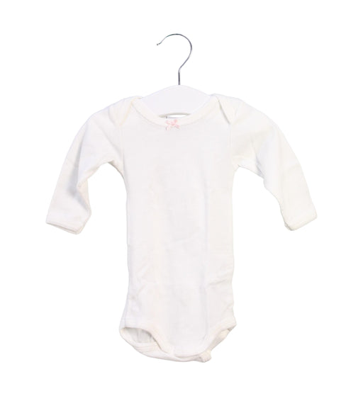 A Ivory Long Sleeve Bodysuits from Petit Bateau in size 0-3M for girl. (Front View)