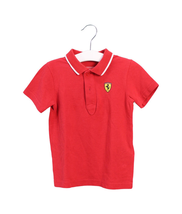 A Red Short Sleeve Polos from Ferrari in size 2T for boy. (Front View)