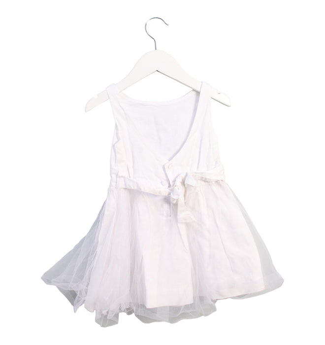 A White Sleeveless Dresses from Vertbaudet in size 2T for girl. (Back View)