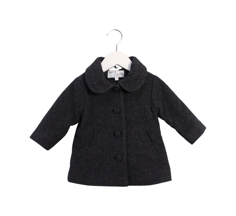 A Grey Coats from Agnes b. in size 6-12M for girl. (Front View)