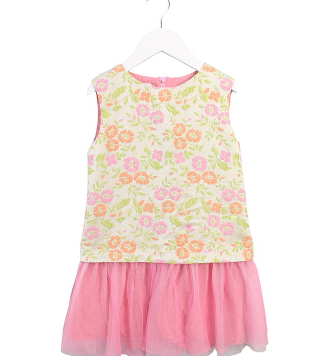 A Pink Sleeveless Dresses from Charabia in size 4T for girl. (Front View)