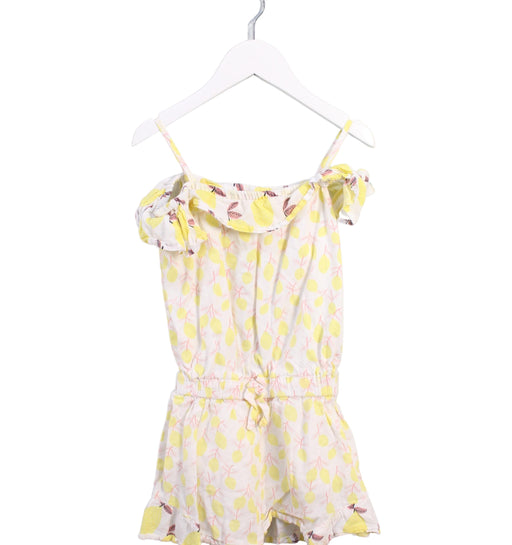 A Yellow Sleeveless Rompers from Seed in size 4T for girl. (Front View)