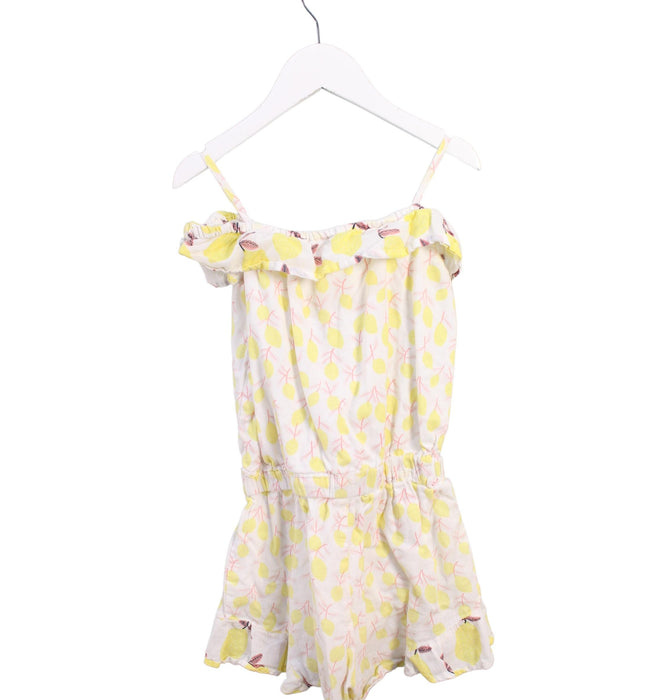 A Yellow Sleeveless Rompers from Seed in size 4T for girl. (Back View)