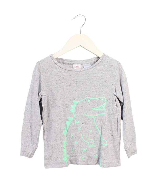 A Grey Pyjama Sets from Seed in size 3T for boy. (Front View)