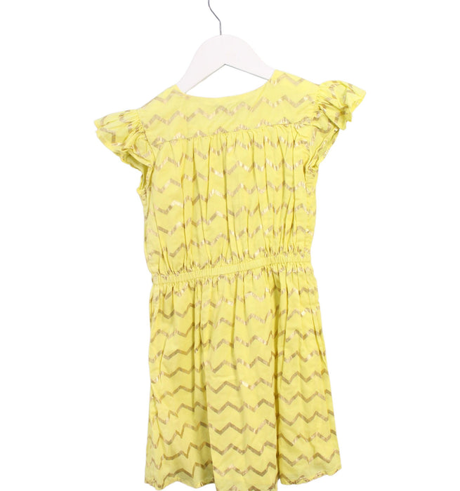 A Yellow Short Sleeve Dresses from Velveteen in size 4T for girl. (Back View)