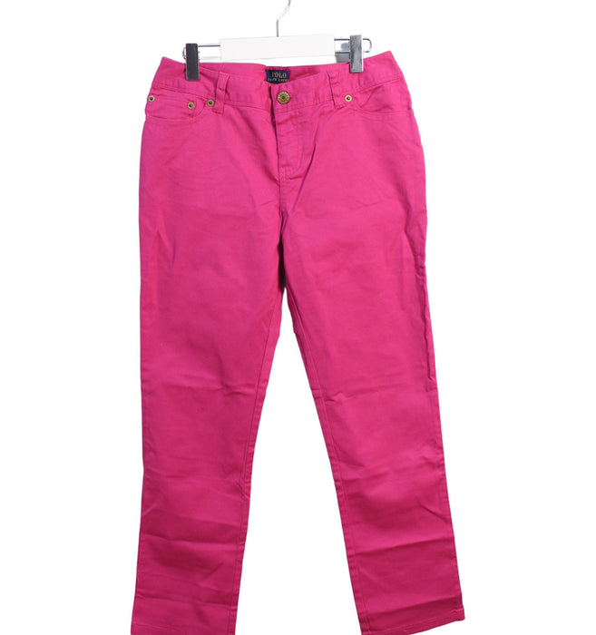 A Pink Casual Pants from Polo Ralph Lauren in size 12Y for girl. (Front View)