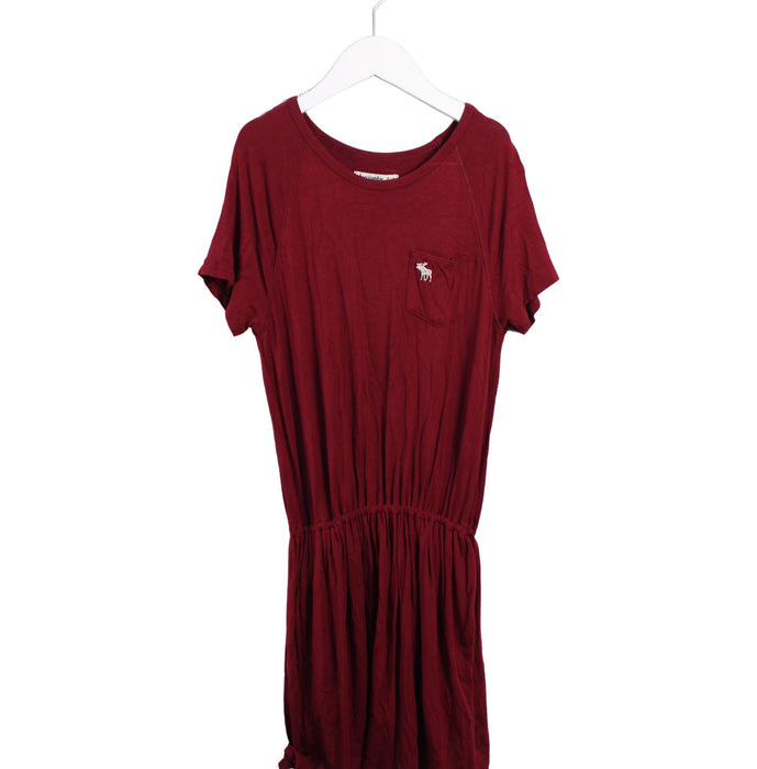 A Burgundy Short Sleeve Dresses from Abercrombie & Fitch in size 13Y for girl. (Front View)