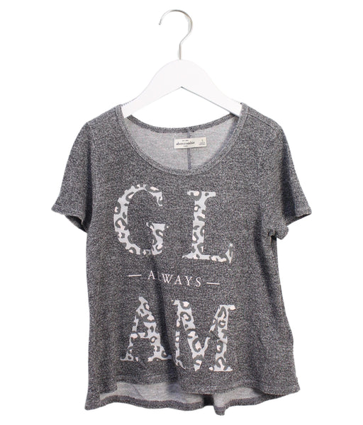 A Grey Short Sleeve Tops from Abercrombie & Fitch in size 12Y for girl. (Front View)