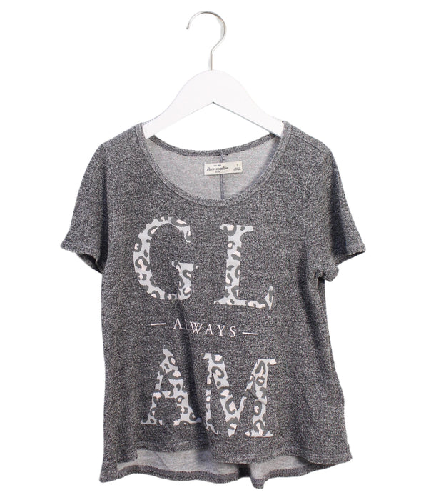 A Grey Short Sleeve Tops from Abercrombie & Fitch in size 12Y for girl. (Front View)