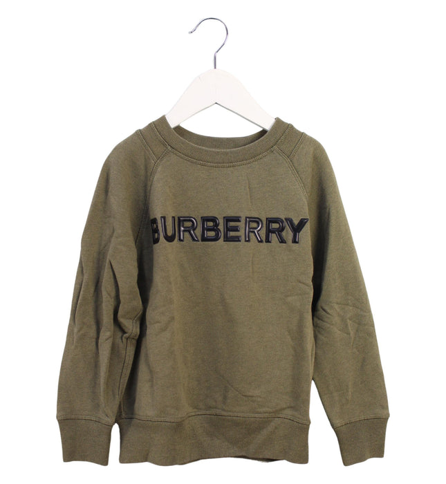 A Green Crewneck Sweatshirts from Burberry in size 6T for boy. (Front View)