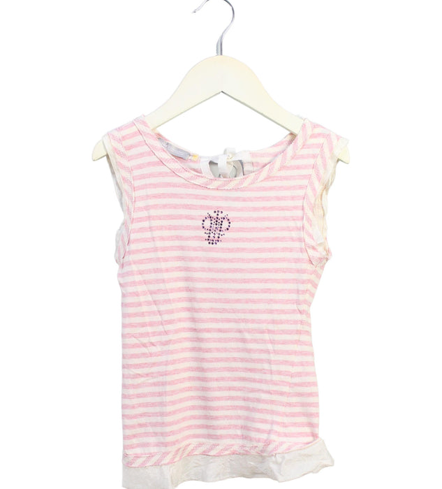 A Pink Sleeveless Tops from I Pinco Pallino in size 6T for girl. (Front View)