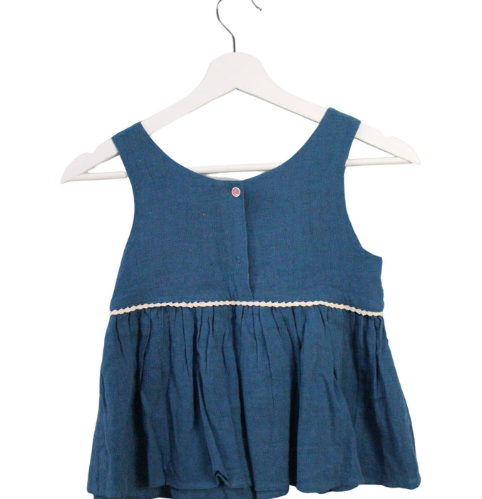 A Blue Sleeveless Tops from Louise Misha in size 8Y for girl. (Back View)