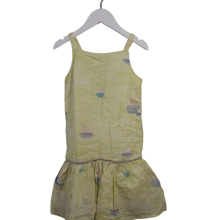 A Yellow Sleeveless Dresses from Mimi Mono in size 4T for girl. (Front View)