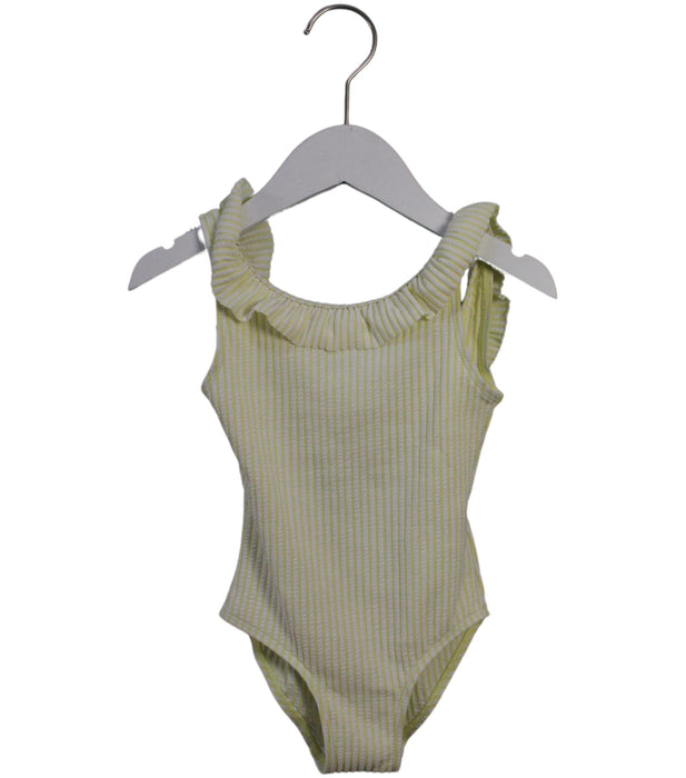 A Yellow Swimsuits from Seed in size 4T for girl. (Front View)