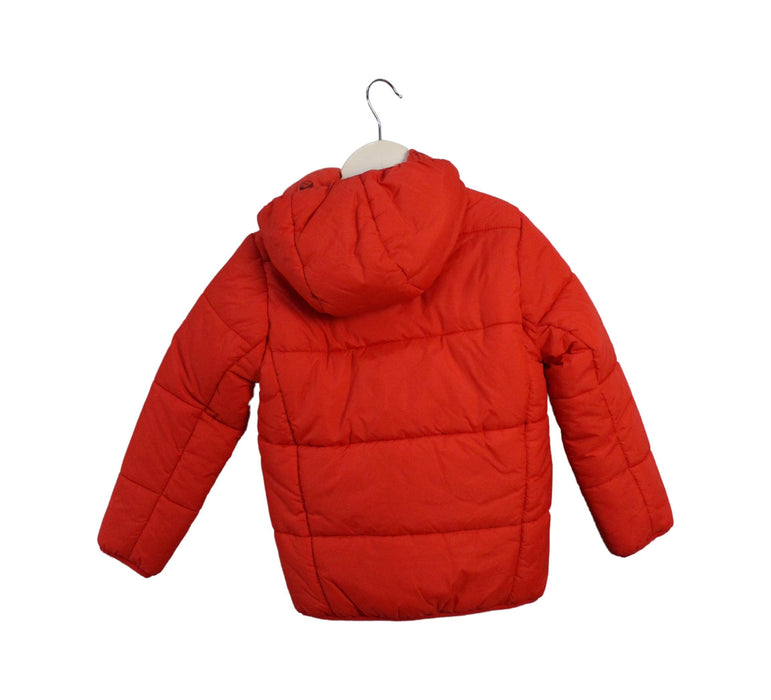 A Red Puffer/Quilted Jackets from Seed in size 5T for girl. (Back View)