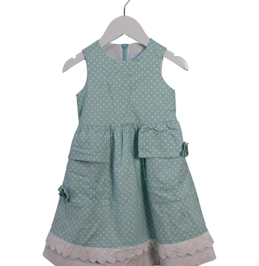 A Green Sleeveless Dresses from Nicholas & Bears in size 2T for girl. (Front View)