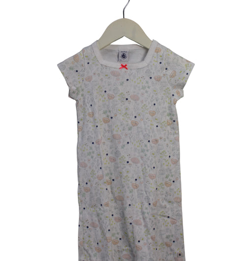 A White Short Sleeve Dresses from Petit Bateau in size 3T for girl. (Front View)