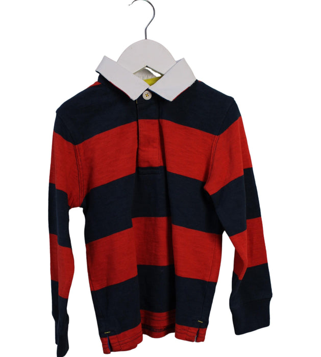 A Red Long Sleeve Polos from Boden in size 4T for boy. (Front View)