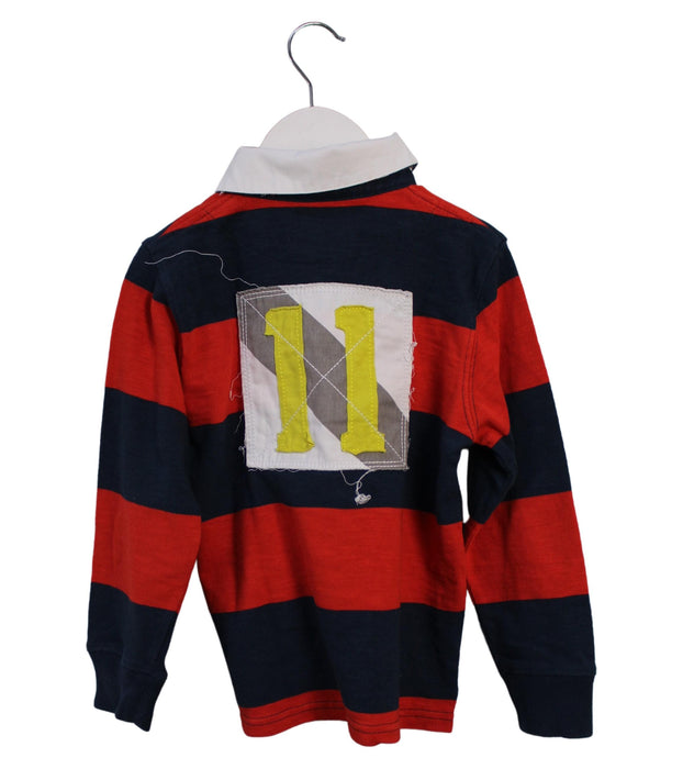 A Red Long Sleeve Polos from Boden in size 4T for boy. (Back View)