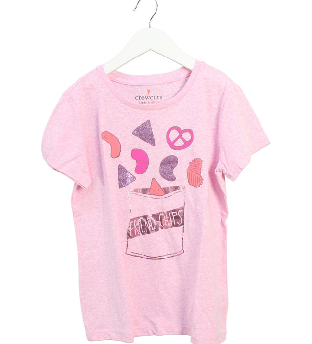 A Pink Short Sleeve T Shirts from Crewcuts in size 10Y for girl. (Front View)