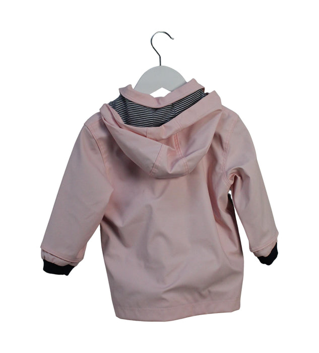 A Pink Rain Jackets from Petit Bateau in size 12-18M for girl. (Back View)