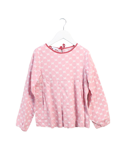 A Pink Long Sleeve Tops from Jacadi in size 7Y for girl. (Front View)