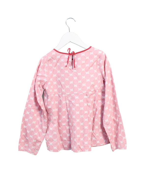 A Pink Long Sleeve Tops from Jacadi in size 7Y for girl. (Back View)