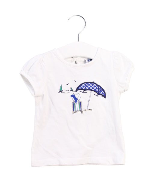 A White Short Sleeve Tops from Janie & Jack in size 12-18M for girl. (Front View)