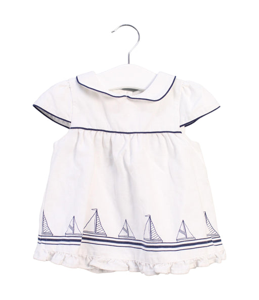 A White Short Sleeve Dresses from Janie & Jack in size 12-18M for girl. (Front View)