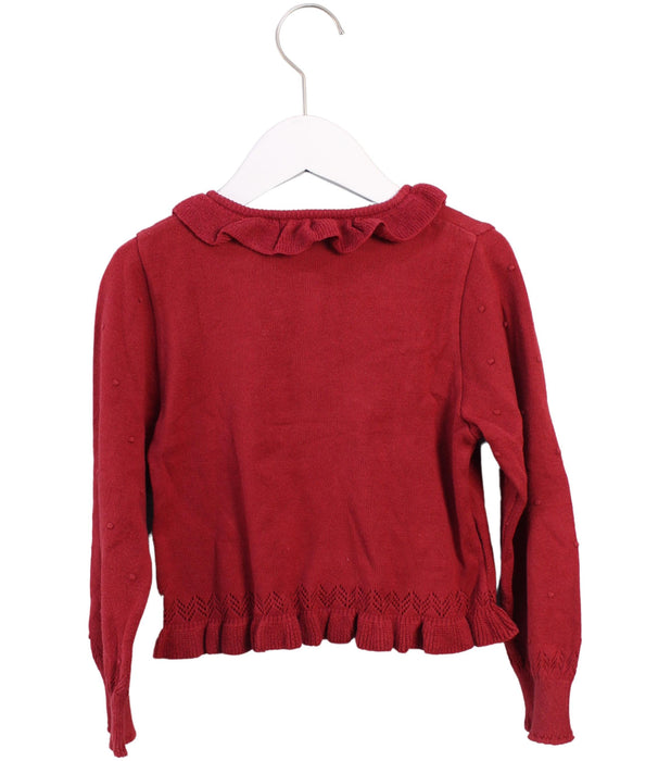 A Red Cardigans from Souris Mini in size 4T for girl. (Back View)