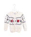 A White Cardigans from Petit Bateau in size 4T for girl. (Front View)