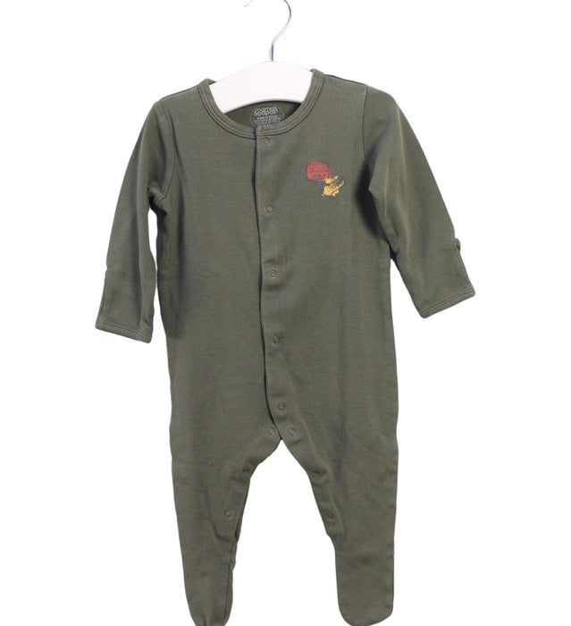 A Green Onesies from Mamas & Papas in size 3-6M for boy. (Front View)