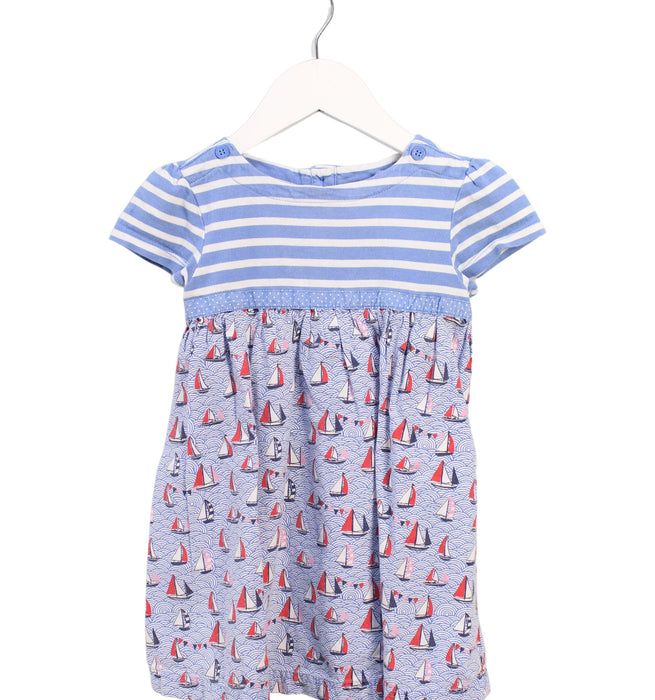 A Blue Short Sleeve Dresses from Jojo Maman Bébé in size 2T for girl. (Front View)