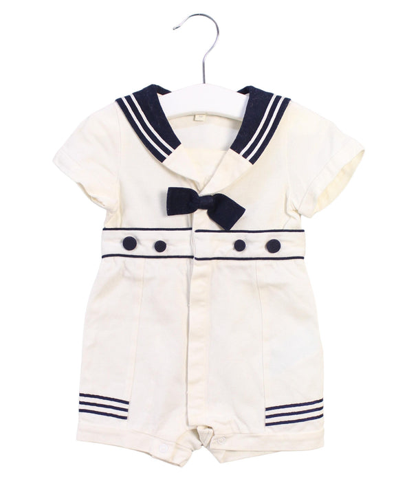 A White Short Sleeve Rompers from Nicholas & Bears in size 0-3M for girl. (Front View)