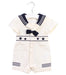 A White Short Sleeve Rompers from Nicholas & Bears in size 0-3M for girl. (Front View)