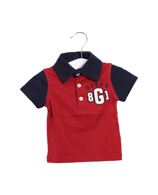 A Red Short Sleeve Polos from Guess in size 3-6M for boy. (Front View)