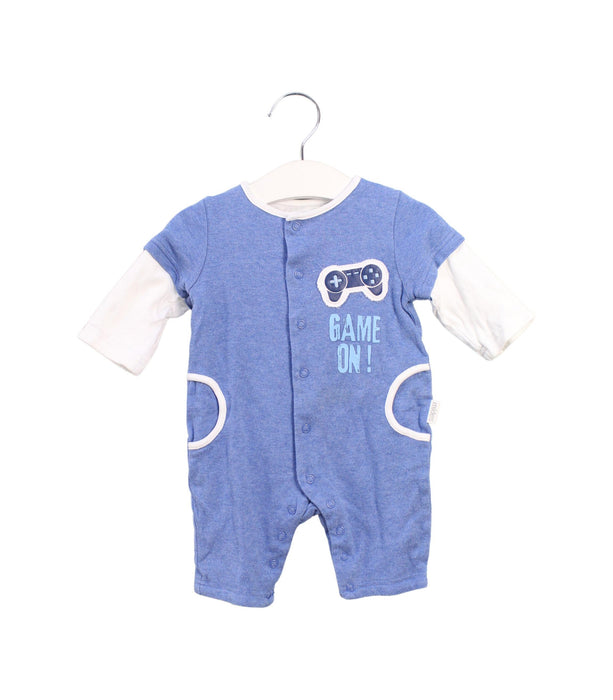 A Blue Rompers from Mides in size 0-3M for boy. (Front View)