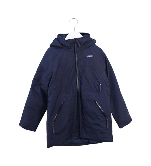 A Blue Lightweight Jackets from Patagonia in size 8Y for boy. (Front View)