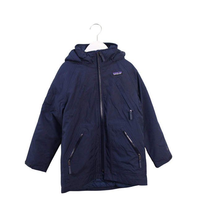 A Blue Lightweight Jackets from Patagonia in size 8Y for boy. (Front View)