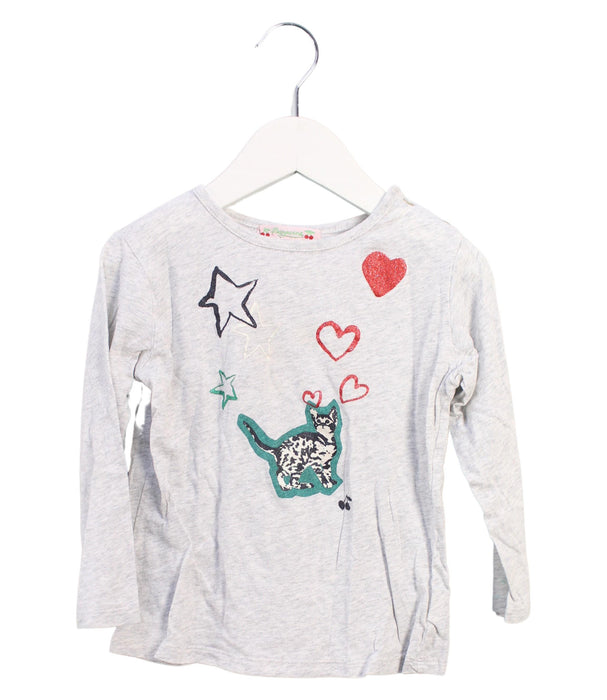 A Grey Long Sleeve Tops from Bonpoint in size 3T for girl. (Front View)