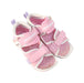 A Pink Sandals from Miki House in size 3T for girl. (Front View)