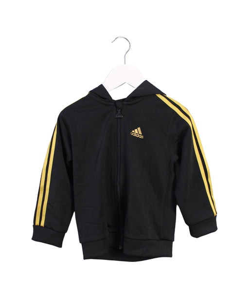 A Black Zippered Sweatshirts from Adidas in size 18-24M for neutral. (Front View)