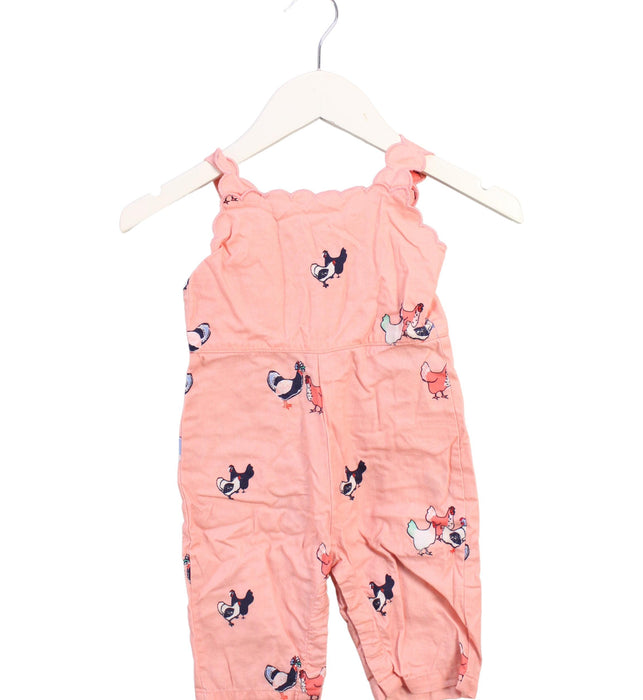 A Pink Sleeveless Rompers from Petit Peony in size 6-12M for girl. (Front View)