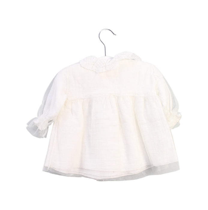 A White Long Sleeve Tops from Nanos in size 3-6M for girl. (Back View)