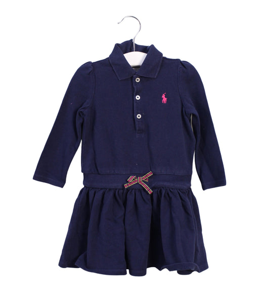 A Navy Long Sleeve Dresses from Ralph Lauren in size 6-12M for girl. (Front View)