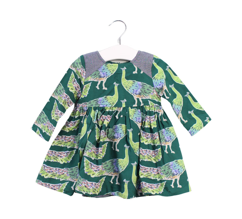 A Green Long Sleeve Dresses from Pink Chicken in size 3-6M for girl. (Front View)