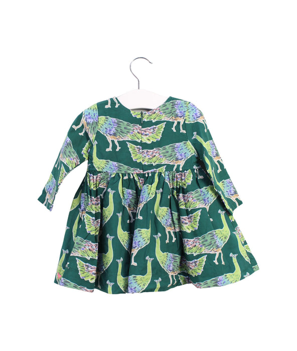 A Green Long Sleeve Dresses from Pink Chicken in size 3-6M for girl. (Back View)